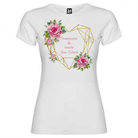 Tricouri domnisoara de onoare - Tricou personalizat Domnisoara de onoare Nume si inima