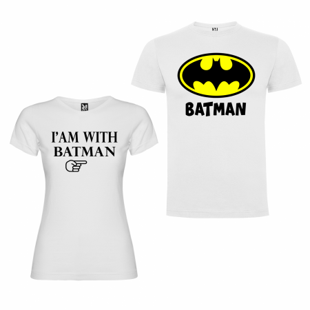 Tricouri personalizate pentru cupluri I am with Batman [1]