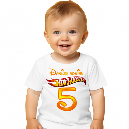 Cadouri pentru Copii - Tricou HOT WHEELS cu varsta si nume