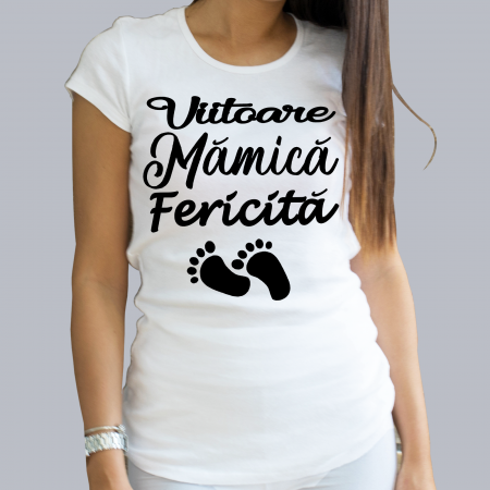 Tricouri de Gravide - Tricou Viitoare Mamica Fericita