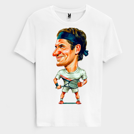 Tricouri Amuzante - Tricou caricatura Roger Federer