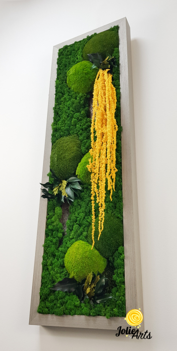 Tablou Amaranthus Galben Vertical cu ramă gri profil lat [6]
