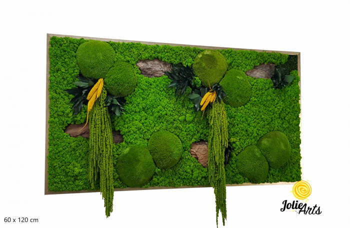 Tablou Amaranthus Verde Personalizat cu ramă argintie și plante naturale stabilizate [2]