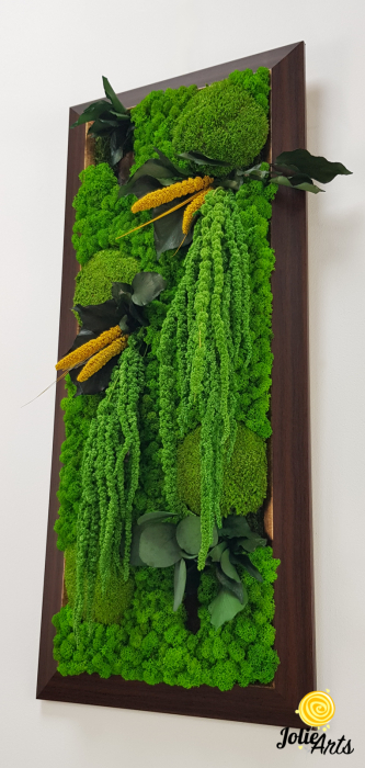 Tablou Amaranthus Verde Vertical – Ramă Patinată cu Auriu [4]