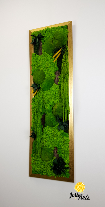 Tablou Amaranthus Verde Vertical – Ramă Patinată cu Auriu [4]