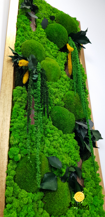 Tablou Amaranthus Verde Vertical – Ramă Patinată cu Auriu [8]
