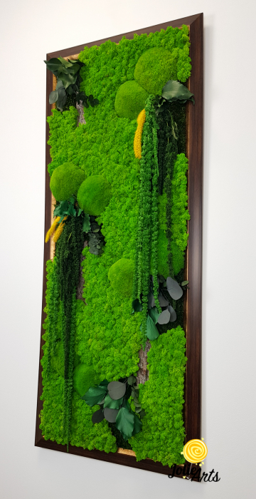 Tablou Amaranthus Verde Vertical – Ramă Patinată cu Auriu [3]