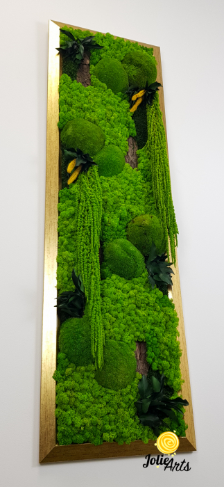 Tablou Amaranthus Verde Vertical – Ramă Patinată cu Auriu [8]