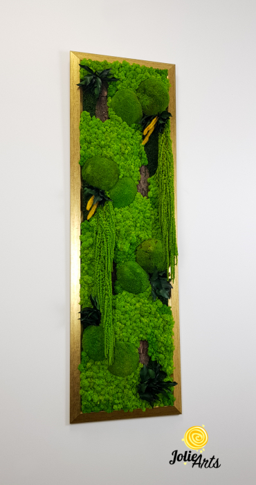 Tablou Amaranthus Verde Vertical – Ramă Patinată cu Auriu [6]