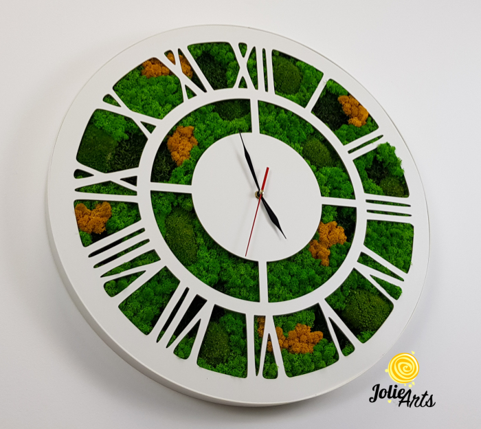 Ceas rotund licheni verzi și galbeni Jolie Arts [7]