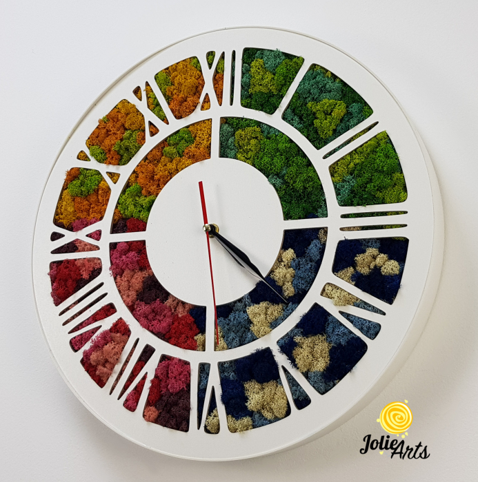 Ceas rotund licheni multicolori Jolie Arts [6]