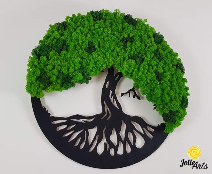 Copacul Vieții cu licheni stabilizați două nuanțe de verde – decor handmade natural [4]