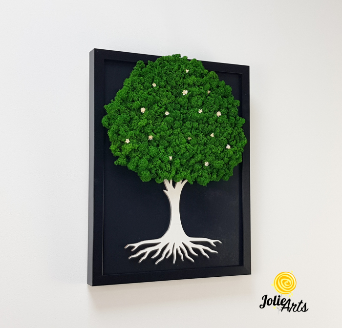 Copacul Vieții cu Licheni Natur – Ramă Neagră | Jolie Arts [4]