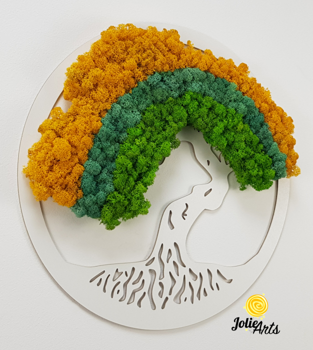 Copacul Vietii Decorat cu Licheni Galbeni si Doua Nuante de Verde [5]