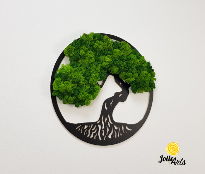 Copacul Vieții cu licheni stabilizați două nuanțe de verde – decor natural handmade [5]