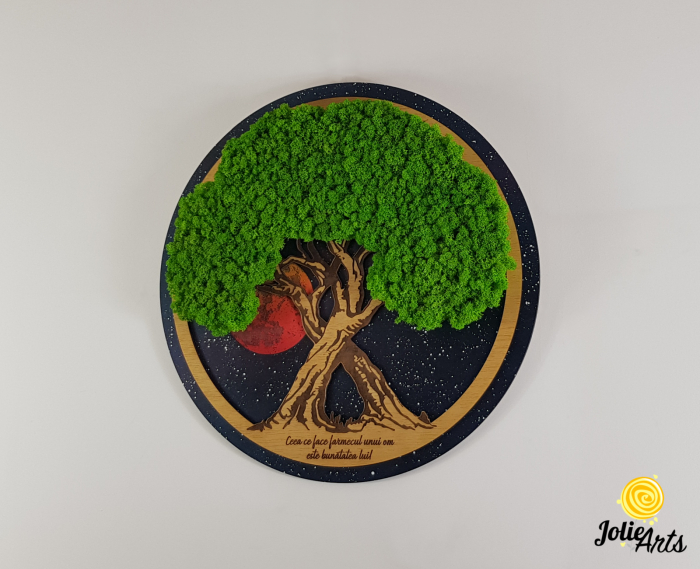 Copacul Vieții Galaxy cu licheni naturali stabilizați și mesaj personalizat [4]