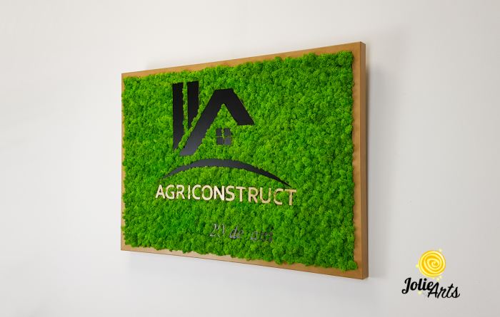 Logo Agriconstruct decorat cu licheni naturali stabilizati [2]