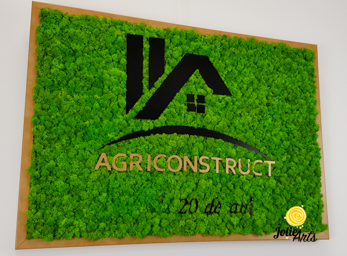 Logo Agriconstruct decorat cu licheni naturali stabilizati [5]