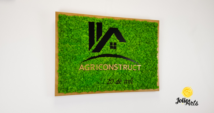 Logo Agriconstruct decorat cu licheni naturali stabilizati [4]