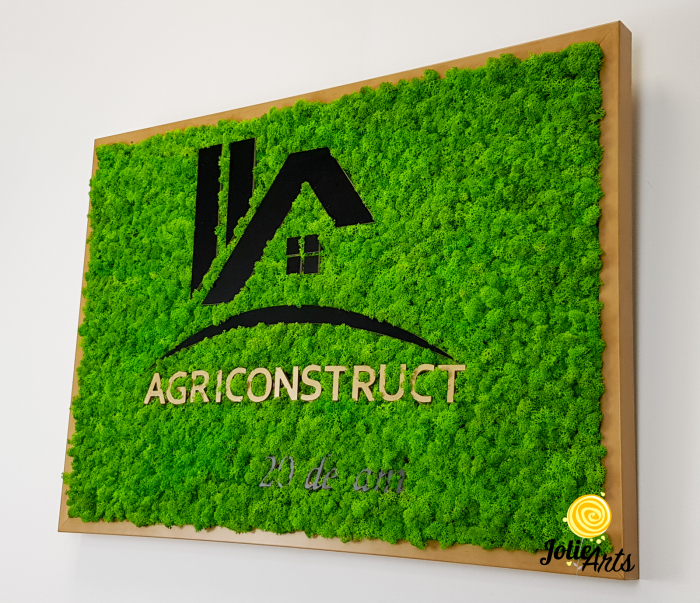 Logo Agriconstruct decorat cu licheni naturali stabilizati [6]