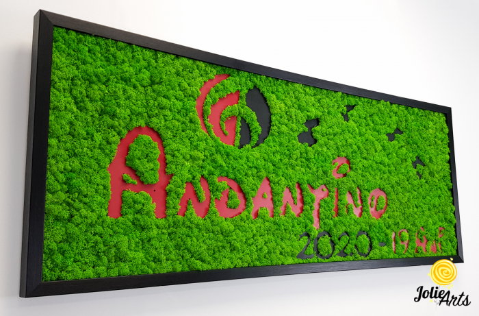 Logo Andantino, dimensiune 40 x 100 cm,  licheni naturali stabilizati, Jolie Arts, www.tablouriculicheni.ro-2 [4]