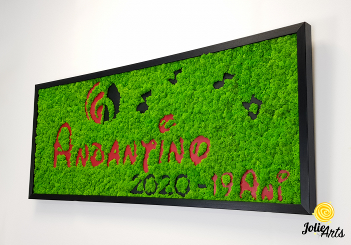 Logo Andantino, dimensiune 40 x 100 cm,  licheni naturali stabilizati, Jolie Arts, www.tablouriculicheni.ro-2 [3]