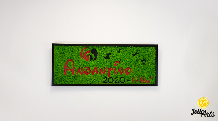 Logo Andantino, dimensiune 40 x 100 cm,  licheni naturali stabilizati, Jolie Arts, www.tablouriculicheni.ro-2 [2]