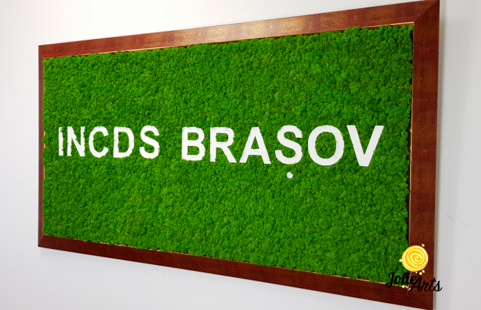 Logo INCDS BRASOV decorat cu licheni naturali stabilizati [2]