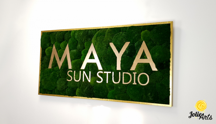 Logo Maya, dimensiune 60 x 120 cm,  muschi bombati verde inchis, Jolie Arts, www.tablouriculicheni.ro-7 [2]