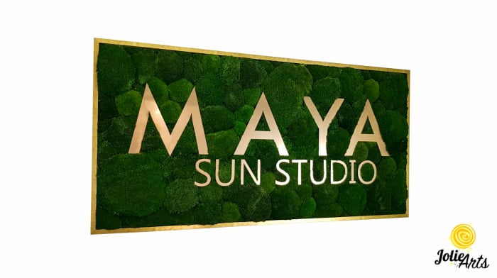 Logo Maya, dimensiune 60 x 120 cm,  muschi bombati verde inchis, Jolie Arts, www.tablouriculicheni.ro-7 [1]