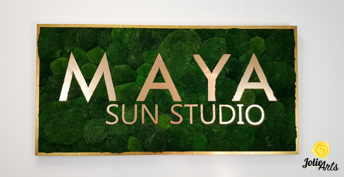 Logo Maya, dimensiune 60 x 120 cm,  muschi bombati verde inchis, Jolie Arts, www.tablouriculicheni.ro-7 [3]