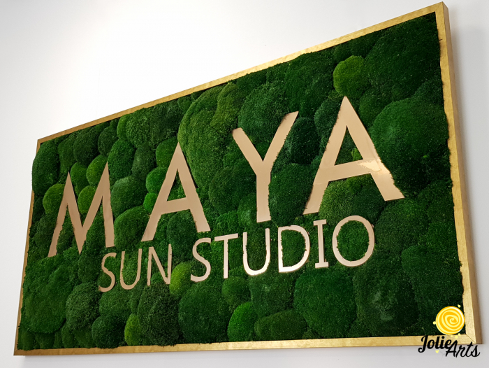 Logo Maya, dimensiune 60 x 120 cm,  muschi bombati verde inchis, Jolie Arts, www.tablouriculicheni.ro-7 [5]