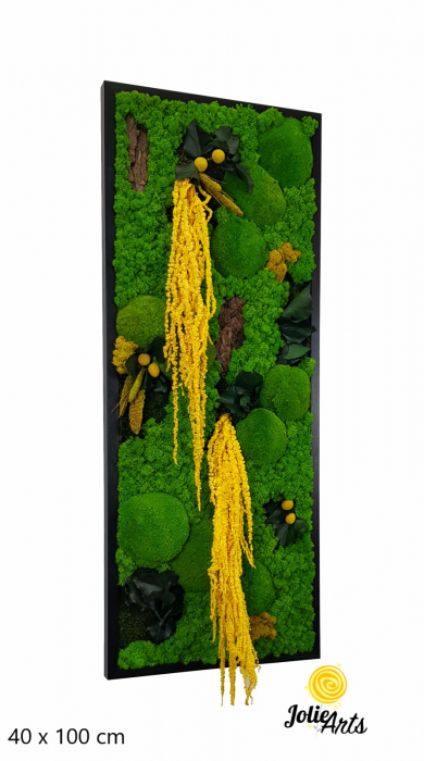 Tablou Amaranthus Galben Design Vertical cu licheni naturali [2]
