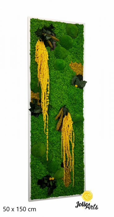 Tablou Amaranthus Galben Design Vertical cu licheni naturali [2]