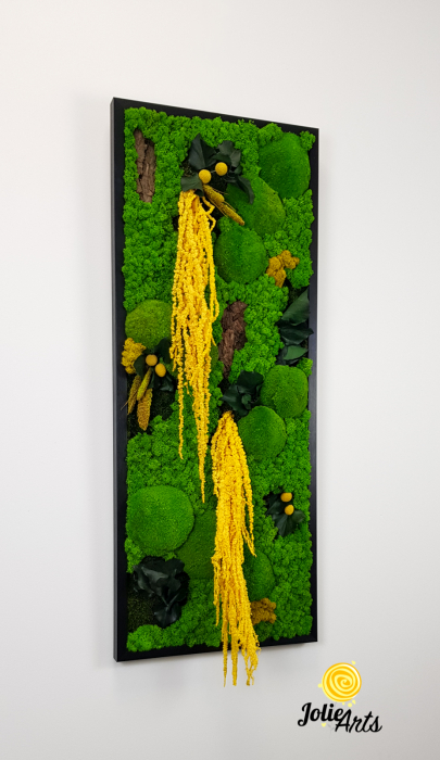 Tablou Amaranthus Galben Design Vertical cu licheni naturali [5]