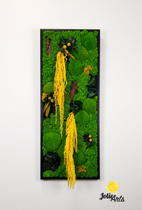 Tablou Amaranthus Galben Design Vertical cu licheni naturali [4]