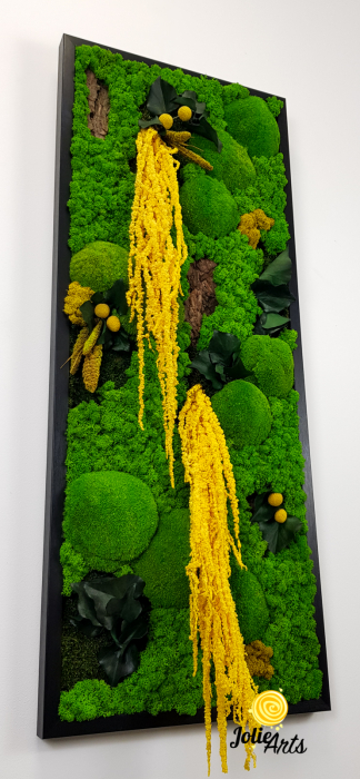 Tablou Amaranthus Galben Design Vertical cu licheni naturali [7]
