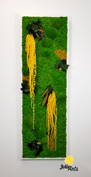 Tablou Amaranthus Galben Design Vertical cu licheni naturali [4]