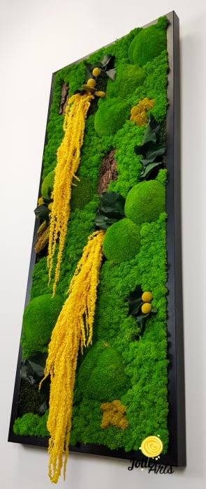 Tablou Amaranthus Galben Design Vertical cu licheni naturali [6]