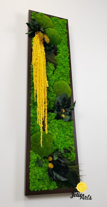 Tablou Amaranthus Galben Design Vertical cu licheni naturali [6]