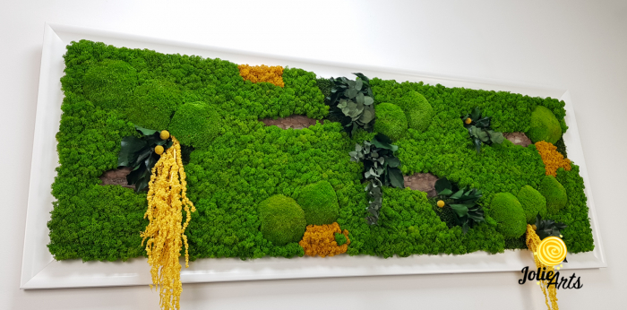 Tablou Amaranthus Galben cu ramă albă și inserție gri [5]