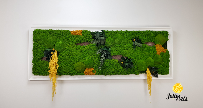 Tablou Amaranthus Galben cu ramă albă și inserție gri [4]