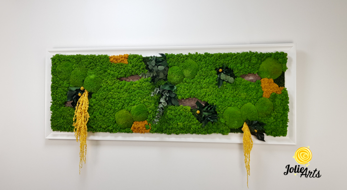 Tablou Amaranthus Galben cu ramă albă și inserție gri [3]