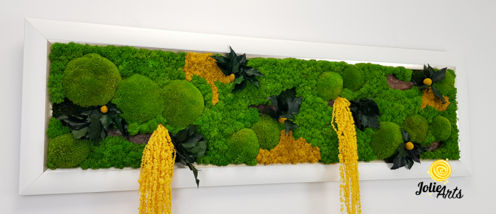 Tablou Amaranthus Galben cu ramă albă și inserție gri [6]