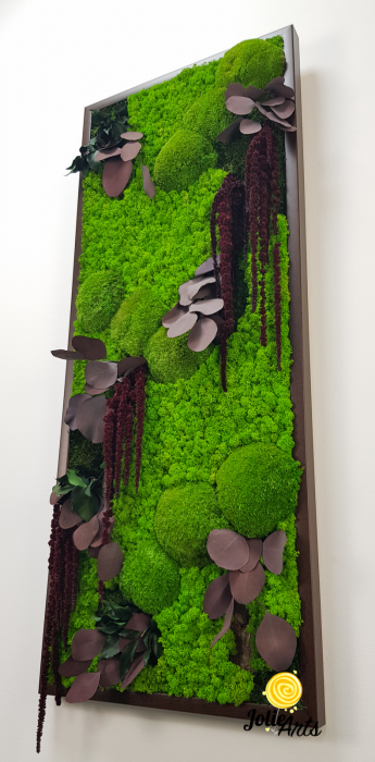 Tablou Amaranthus Burgundy Vertical cu licheni și mușchi bombat [5]