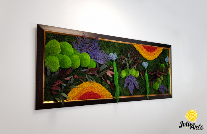 Tablou Curcubeu 80 x 200 cm ramă cu inserții aurii [2]