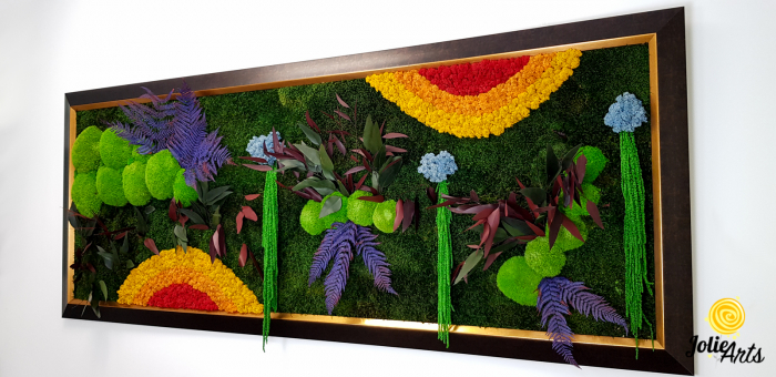 Tablou Curcubeu 80 x 200 cm ramă cu inserții aurii [3]