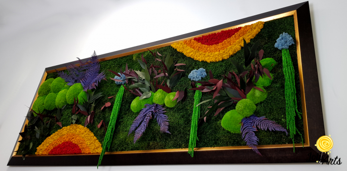 Tablou Curcubeu 80 x 200 cm ramă cu inserții aurii [6]