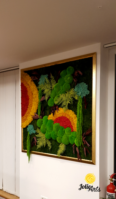 Tablou Curcubeu 130 x 130 cm ramă aurie patinată [3]