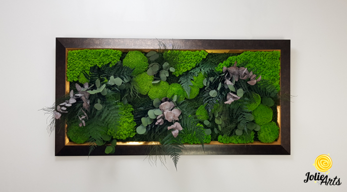 Tablou Island – mușchi, licheni, plante stabilizate, ramă aurie [3]